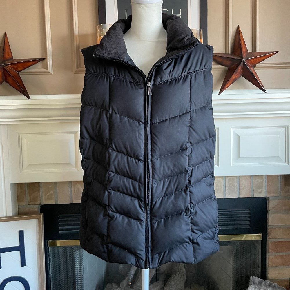 Women's Land's End Black Puffer Vest